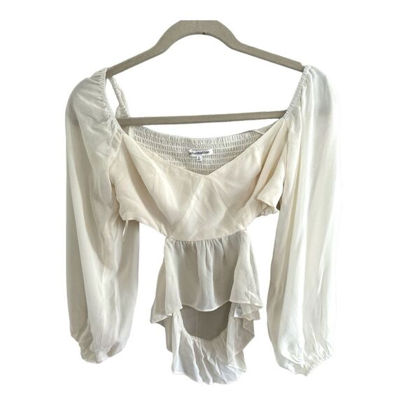 Reformation V-Neck Long Sleeve Crop Top Size 4 - Picture 1 of 4